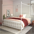 DHP Emerson Metal Canopy Bed in King Size Frame in White