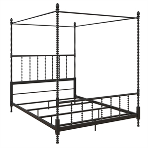 dhp emerson metal canopy bed in queen size frame in black
