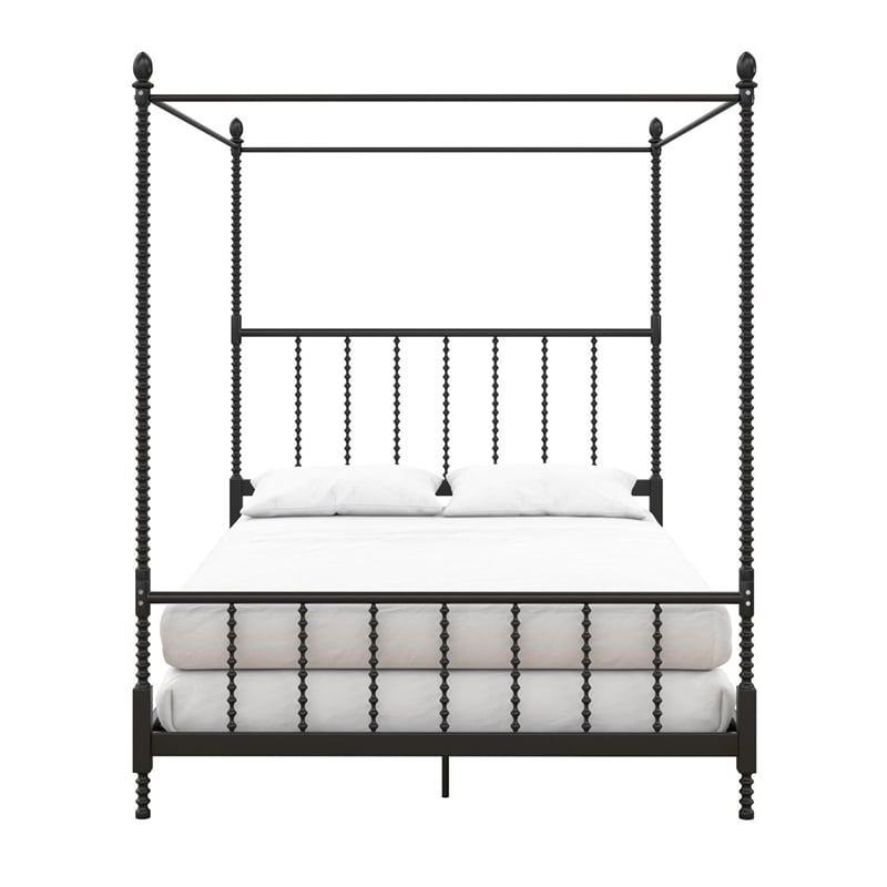 DHP Emerson Metal Canopy Bed In Queen Size Frame In Black | Cymax Business