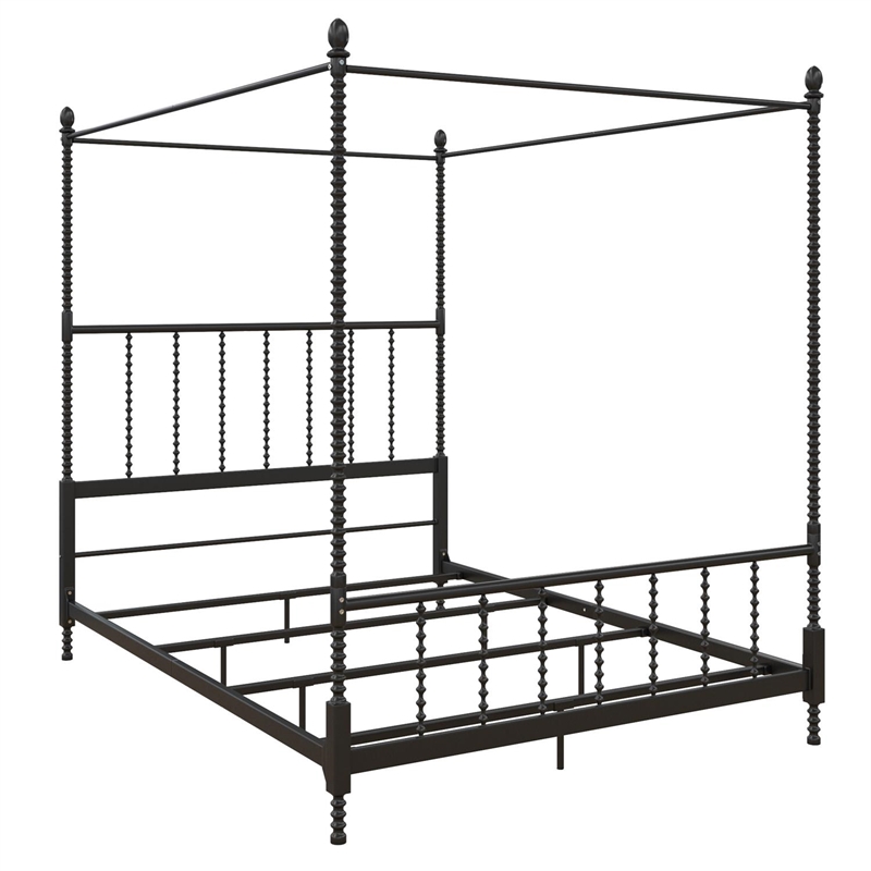 DHP Emerson Metal Canopy Bed in Full Size Frame in Black DE30059