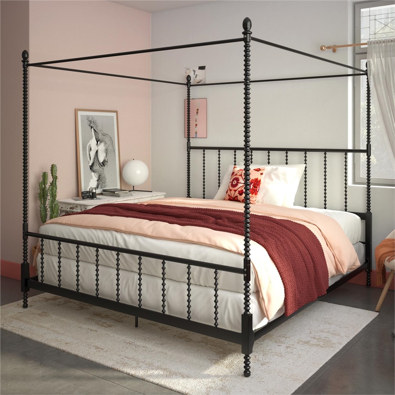 DHP Emerson Metal Canopy Bed in King Size Frame in Black - DE47581