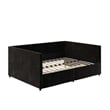 DHP Mya Upholstered Daybed with Storage in Full in Black Velvet
