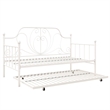 DHP Lucy Metal Daybed and Trundle in Twin over Twin in White