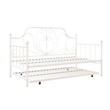 DHP Lucy Metal Daybed and Trundle in Twin over Twin in White