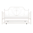 DHP Lucy Metal Daybed and Trundle in Twin over Twin in White