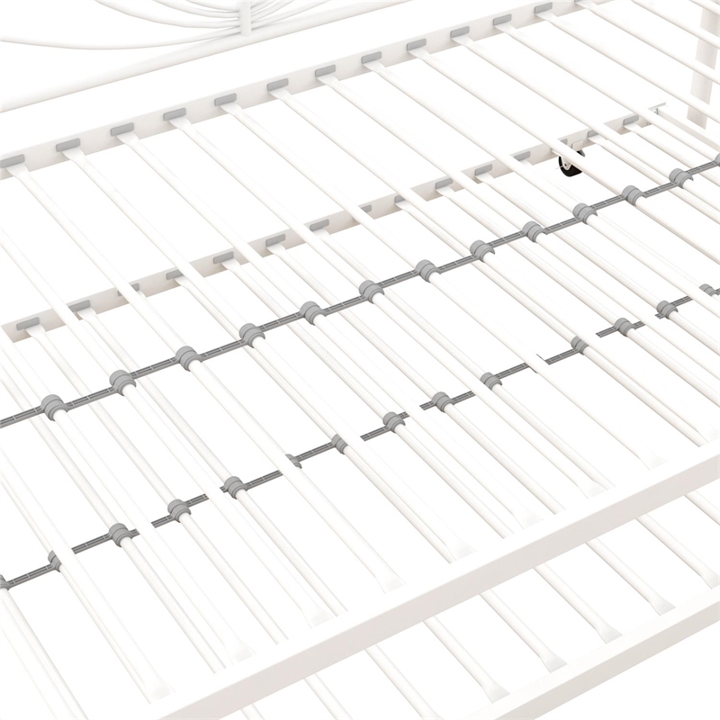 DHP Lucy Metal Daybed and Trundle in Twin over Twin in White