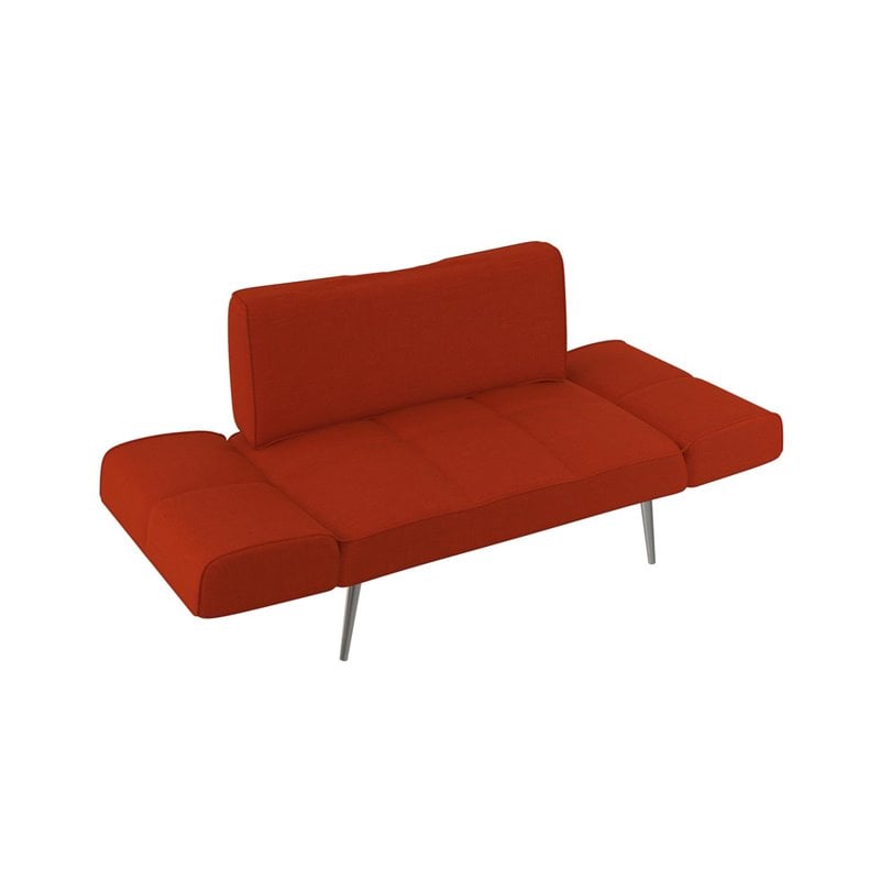 DHP Euro Upholstered Futon with Magazine Storage in Burnt Orange