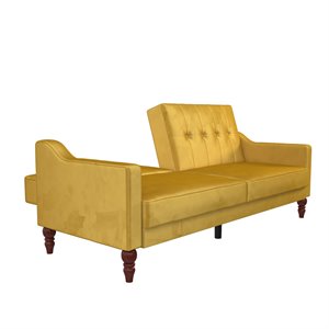 novogratz beatrice coil futon in convertible sofa bed & couch in mustard