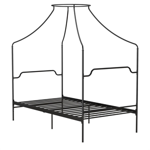 novogratz camilla metal canopy bed in twin size frame in black