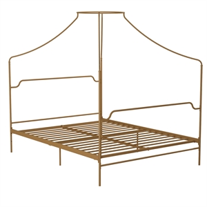 novogratz camilla metal canopy bed in full size frame in gold