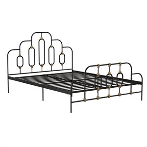 novogratz boutique olivia metal bed in queen size frame in black and gold