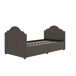 novogratz boutique emma upholstered daybed with drawers in twin in dark gray