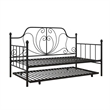 DHP Lucy Metal Daybed and Trundle in Twin over Twin in Black