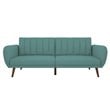 Novogratz Brittany Modern Fabric Linen Futon- Light Blue Finish