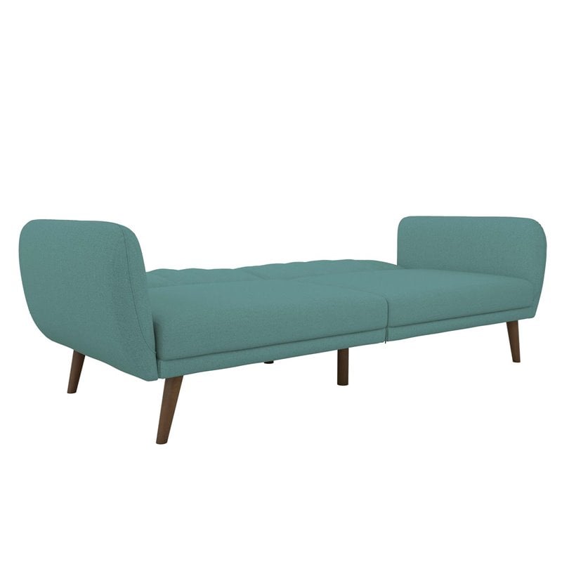 Novogratz Brittany Modern Fabric Linen Futon- Light Blue Finish