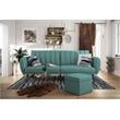 Novogratz Brittany Modern Fabric Linen Futon- Light Blue Finish