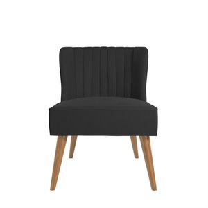 novogratz brittany upholstered accent chair- dark gray linen