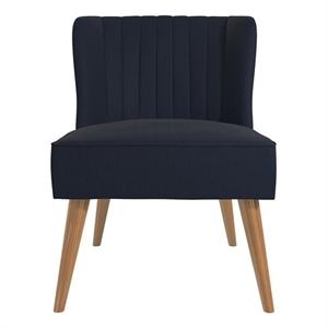 novogratz brittany upholstered accent chair- navy blue linen