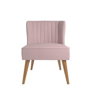 novogratz brittany upholstered accent chair- pink linen