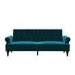 Novogratz Upholstered Cassidy Futon- Convertible Couch- Green Velvet ...