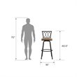 DHP Alfie Upholstered Seat Swivel Barstools (Set of 3) Tan Microfiber