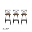 DHP Alfie Upholstered Seat Swivel Barstools (Set of 3) Tan Microfiber