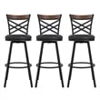 DHP Niam Upholstered Seat Swivel Barstools (Set of 3) Black