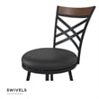 DHP Niam Upholstered Seat Swivel Barstools (Set of 3) Black
