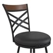 DHP Niam Upholstered Seat Swivel Barstools (Set of 3) Black
