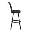DHP Niam Upholstered Seat Swivel Barstools (Set of 3) Black