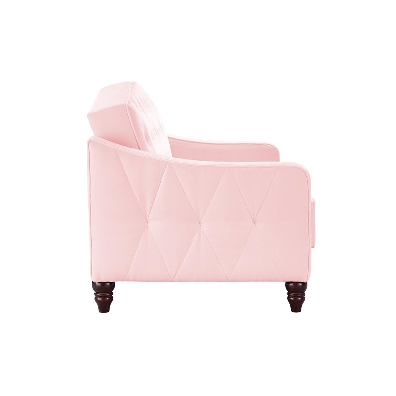  Novogratz Vintage Tufted Sofa Sleeper II - Pink Velvet 