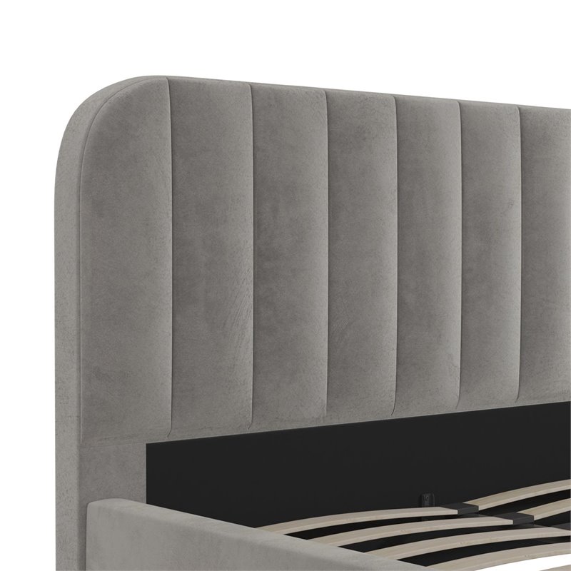 DHP Camilla Upholstered Queen Bed in Gray Velvet
