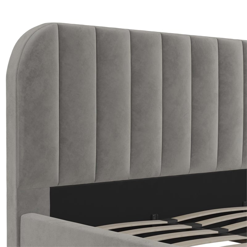 DHP Camilla Upholstered King Bed in Gray Velvet