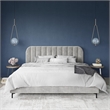 DHP Camilla Upholstered King Bed in Gray Velvet