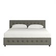 DHP Cambridge Velvet Upholstered King Bed with Storage in Gray