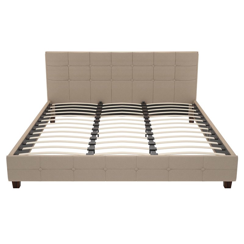 Dhp Rose Upholstered King Bed In Tan, Dhp King Bed Frame