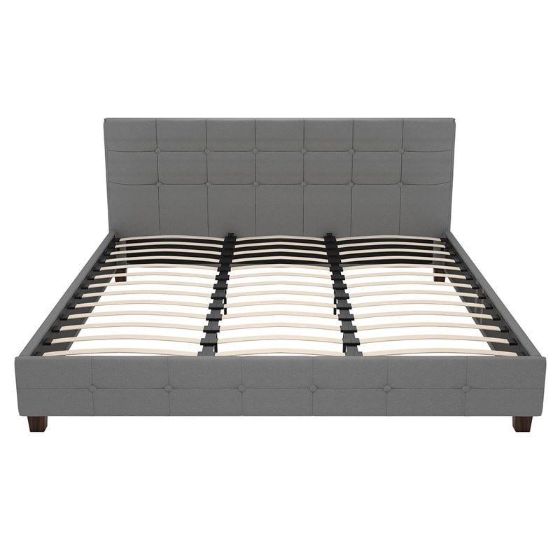 DHP Rose Upholstered King Bed in Gray