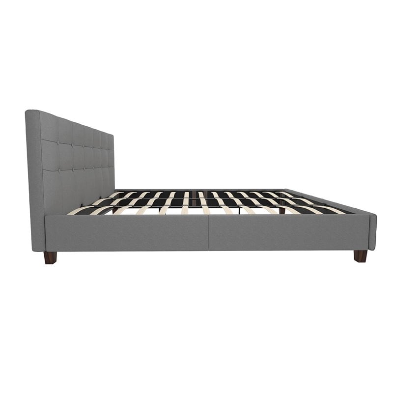 DHP Rose Upholstered King Bed in Gray