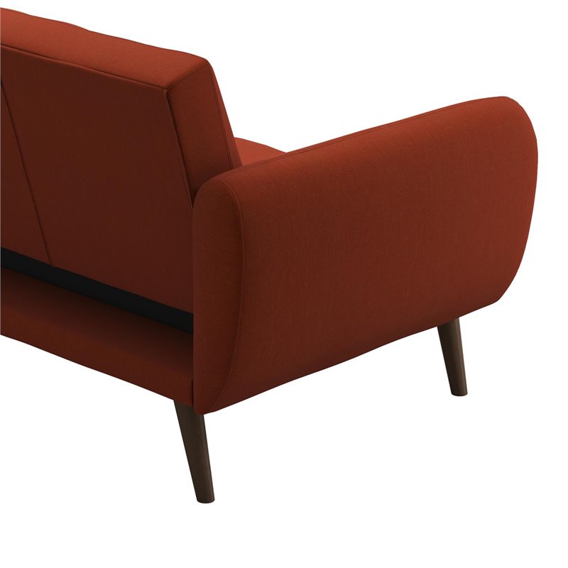 DHP Novogratz Brittany Linen Futon in Persimmon Orange