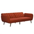 DHP Novogratz Brittany Linen Futon in Persimmon Orange