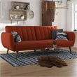 DHP Novogratz Brittany Linen Futon in Persimmon Orange