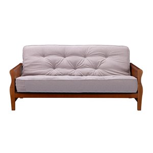 dhp wood arm futon with walnut wood finish
