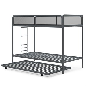 dhp triple twin bunk bed in grey metal