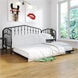 Novogratz Bushwick Metal Twin Daybed & Trundle in Black
