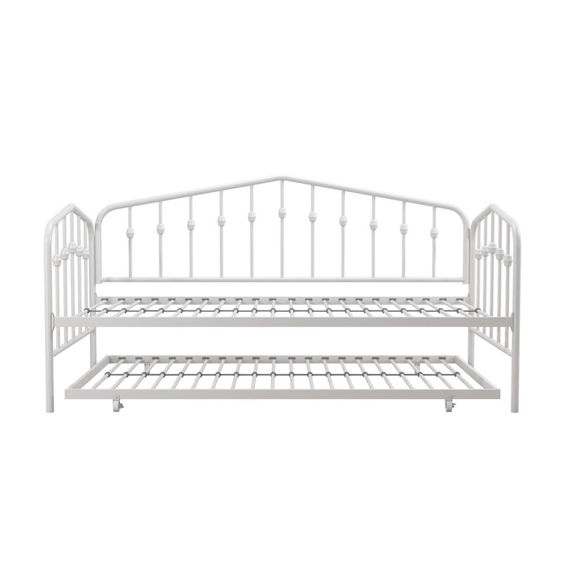 Novogratz Bushwick Metal Twin Daybed & Trundle in White