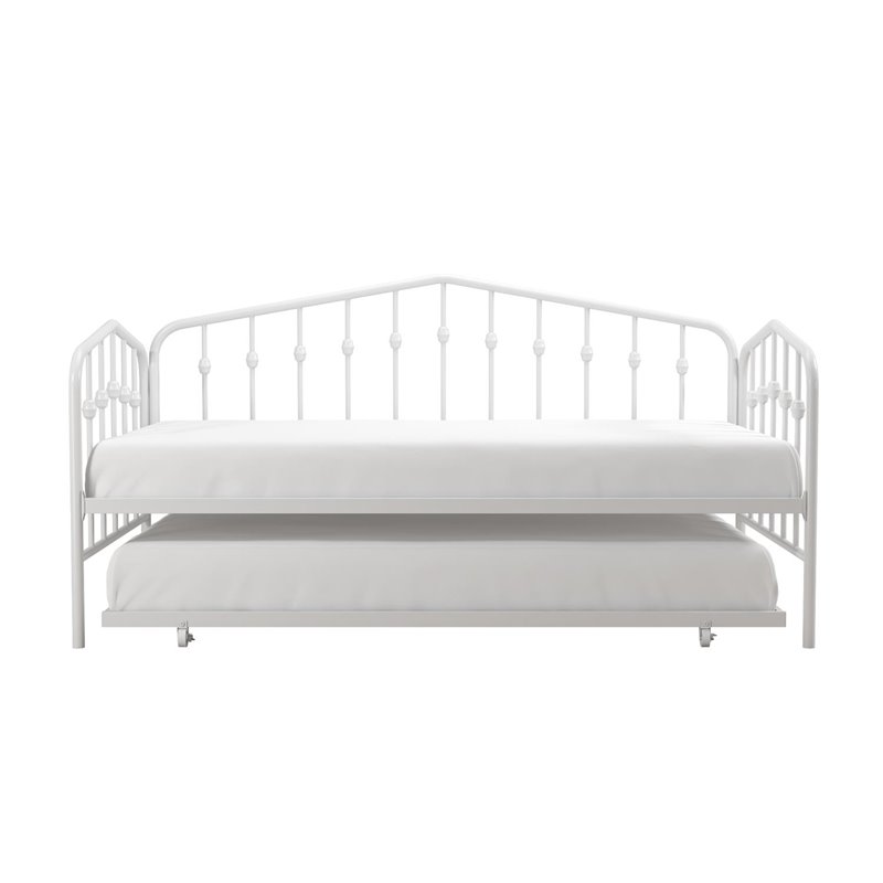 Novogratz Bushwick Metal Twin Daybed & Trundle in White