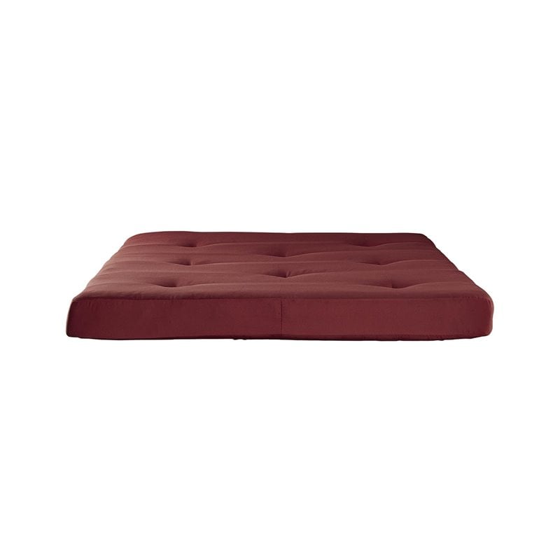 DHP Value 6 Inch Full Size Polyester Futon Mattress in Red