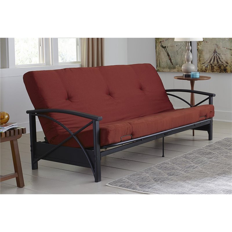 DHP Value 6 Inch Full Size Polyester Futon Mattress in Red