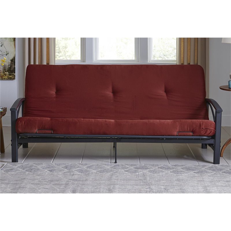 DHP Value 6 Inch Full Size Polyester Futon Mattress in Red