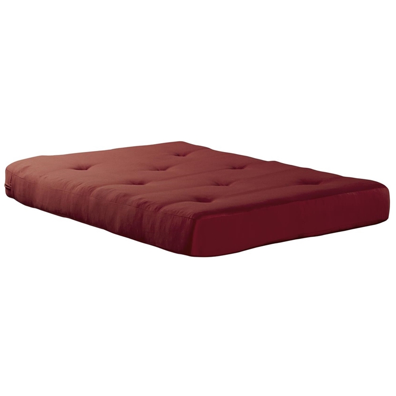 DHP Value 6 Inch Full Size Polyester Futon Mattress in Red
